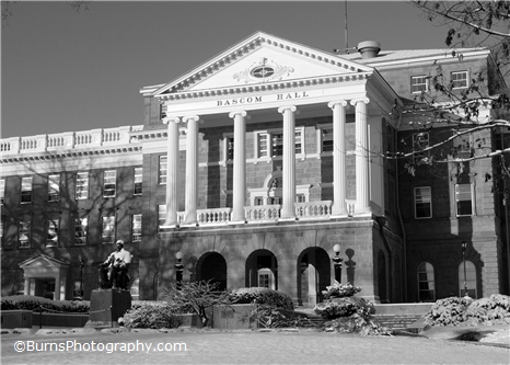 Picture of Bascom Hall Winter Black and White